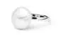 Mobile Preview: Eleganter Ring mit weißer großer Perle 14 mm, 925er rhodiniertes Silber, Gaura Pearls, Estland